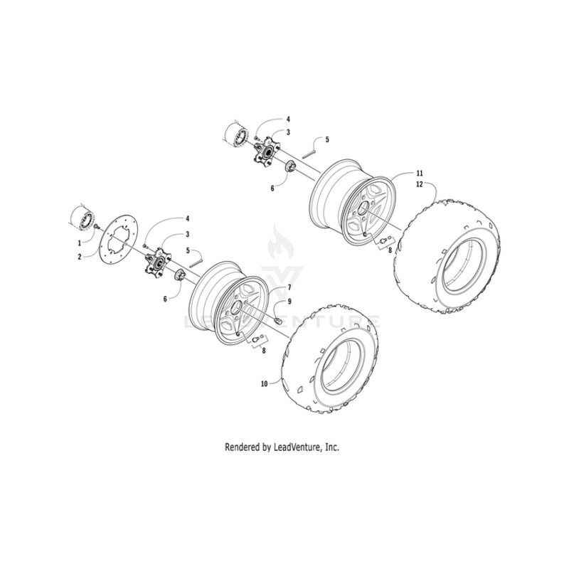 Wheel,Steel-Ptd Blk (12X7.5) By Arctic Cat