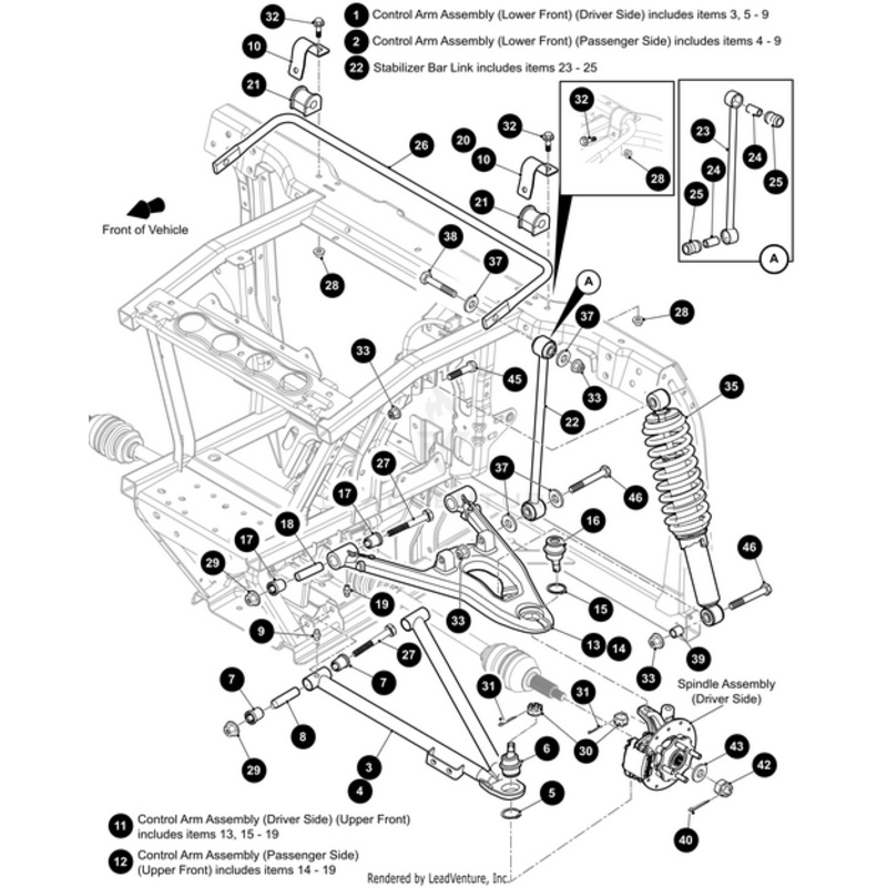 Control Arm Assembly (Lower Front) (Driver Side) Includes Items 3 5 - 9 by Arctic Cat