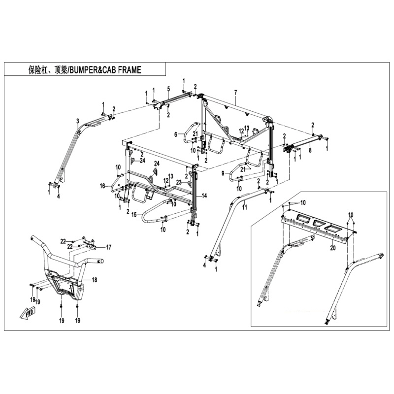 Front Cab LH  Maud Spirit Black by CF Moto