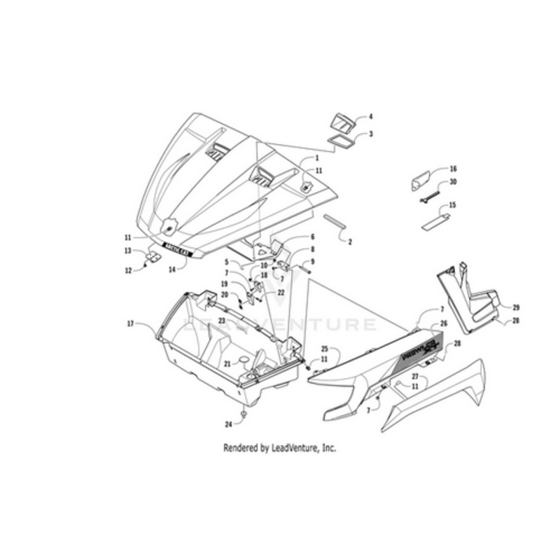 Inner Front Decal- Side - Right - Green by Arctic Cat