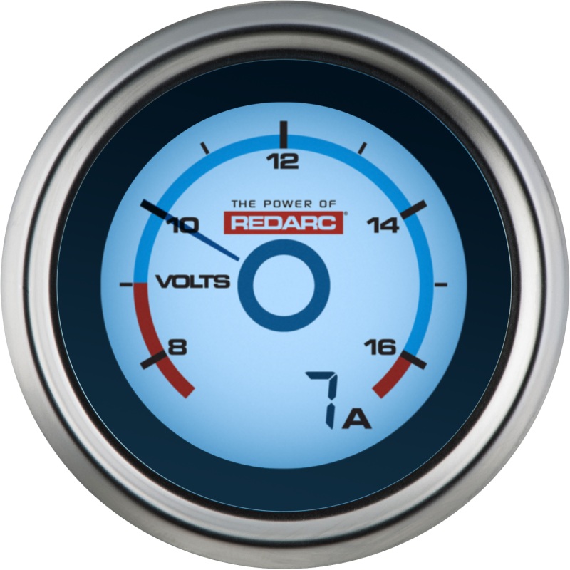 REDARC Single Battery Voltage Gauge w/Optional Current Display - 52mm