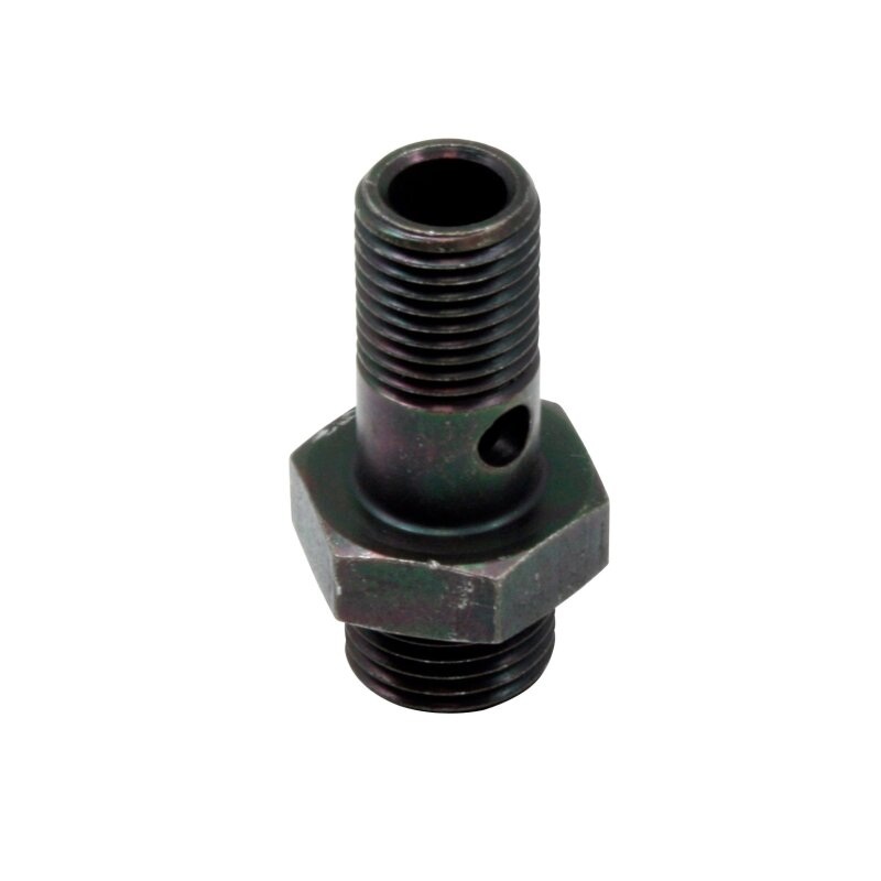 AEM High Volume Fuel Rail Banjo Fitting w/ Hole - Male -6AN ORB thread (9/16in -18)