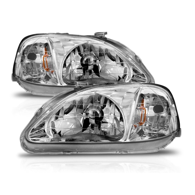 Anzo 1999-2000 Honda Civic Crystal Headlights Chrome