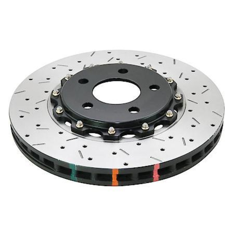 DBA 09+ Nissan GTR R-35 Front Drilled & Slotted 5000 Series 2 Piece Rotor Assembled w/ Black Hat