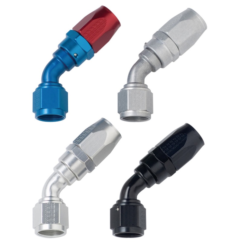 Fragola -4AN x 45 Degree Power Flow Hose End - Black
