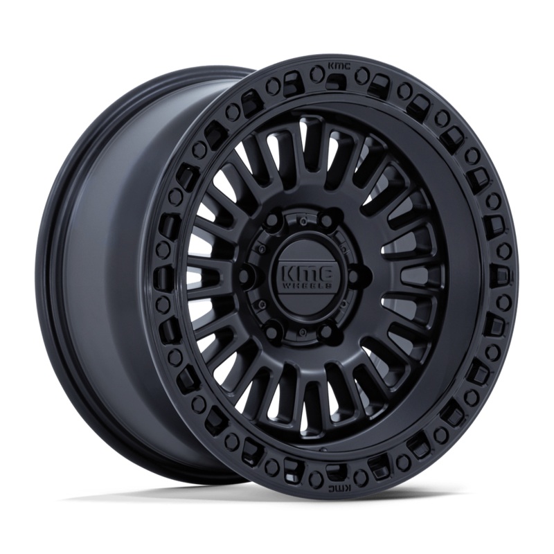 KMC Wheels KM554 Aztec 17" 6x120 Matte Black W/ Gloss Black Lip