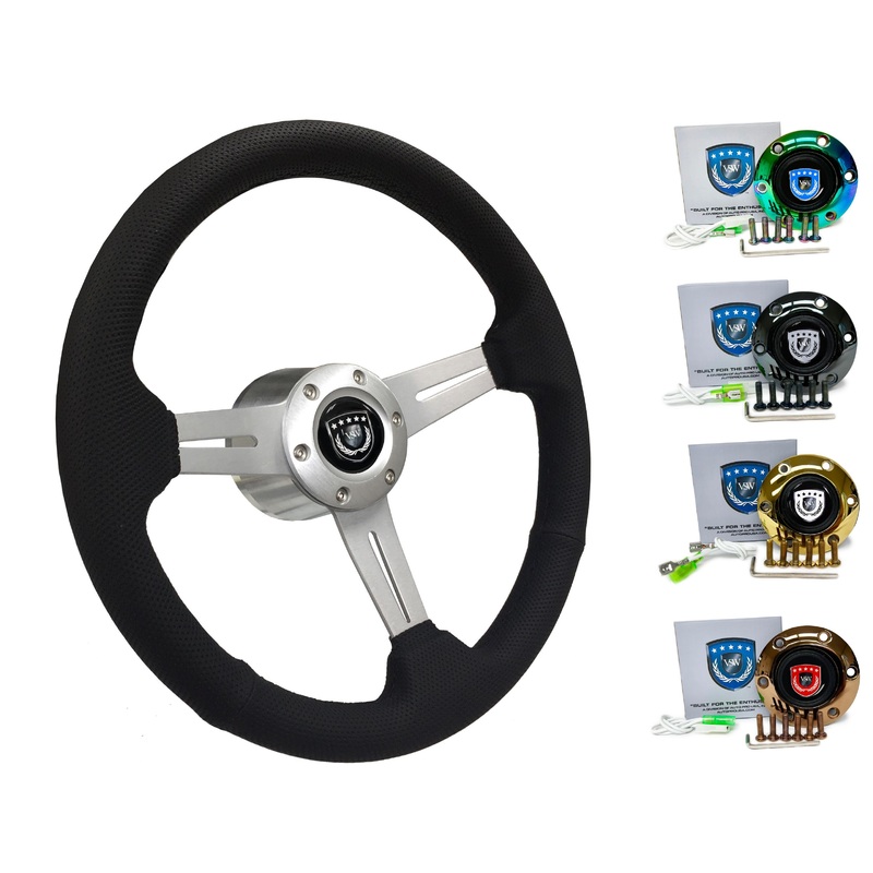 1989-93 Nissan 240SX Steering Wheel Kit | Perforated Leather | ST3587BLK-BLK