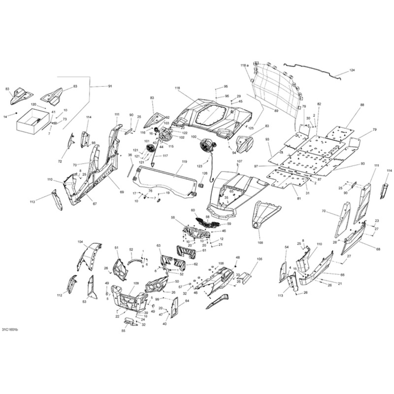 Yellow RH Rear Lateral Pannel by Can-Am