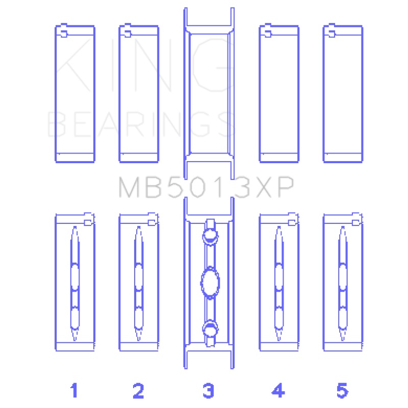 King Chevy LS1 / LS6 / LS3 (Size 030) Performance Main Bearing Set