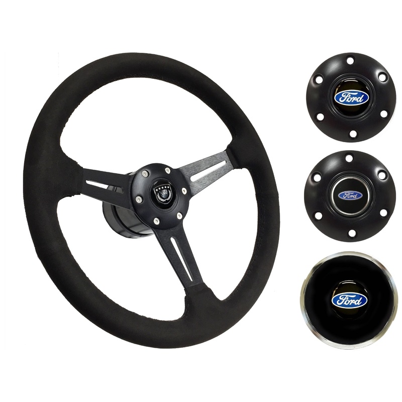 1965-69 Ford Ranchero Steering Wheel Kit | Black Ultralux Suede | ST3584BLK