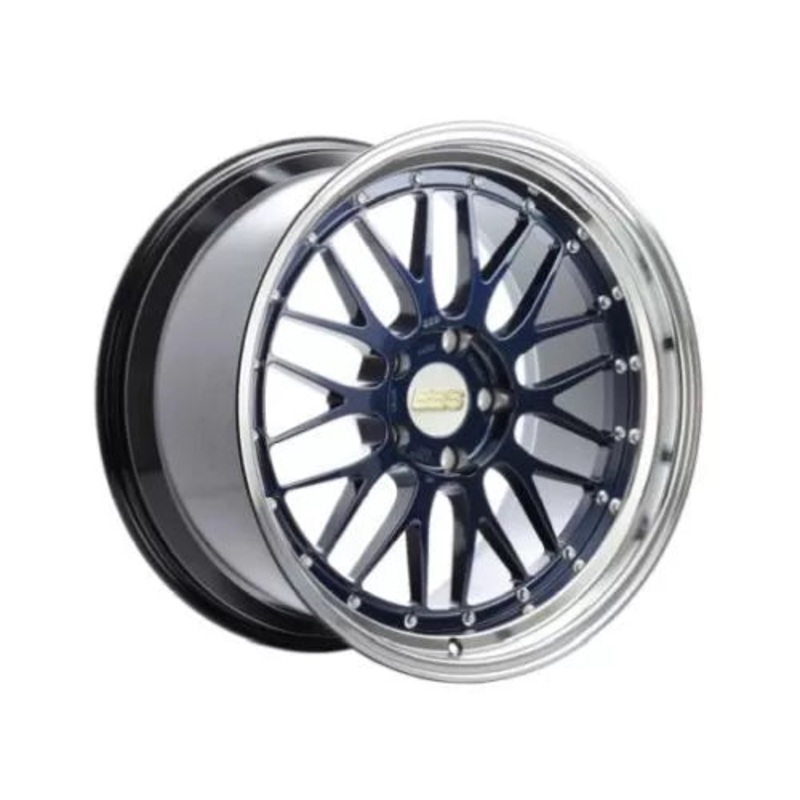 BBS LM 20x11 5x112 ET24 Black w/ Blue Metallic Flake / Diamond Cut Lip Wheel -82mm PFS/Clip Required | LM437BB-BKBD