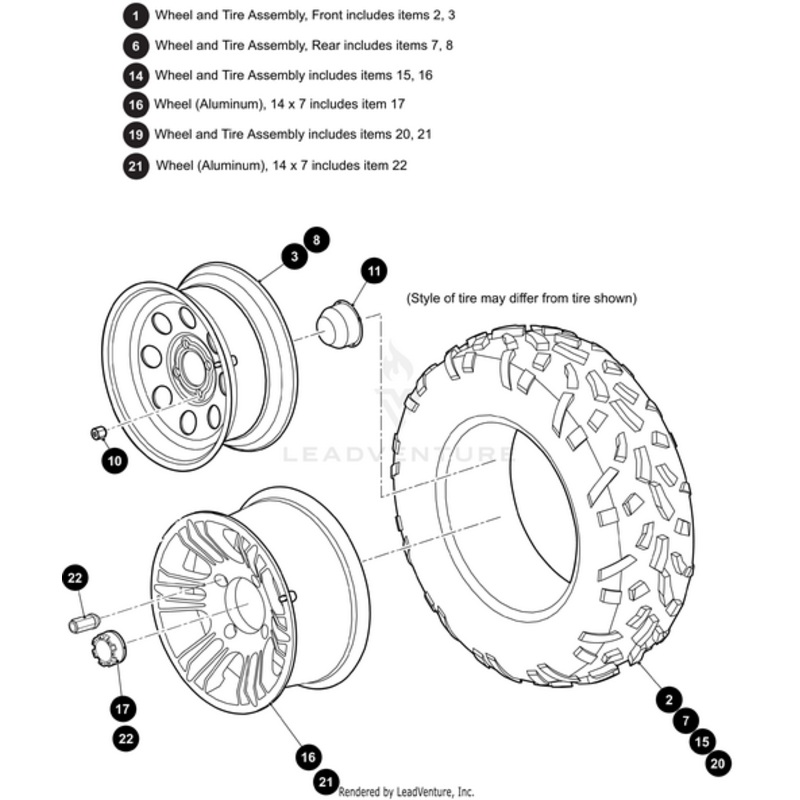 Wheel And Tire Assembly Rear (Includes Items 7 8) (For Havoc Models Only) by Arctic Cat