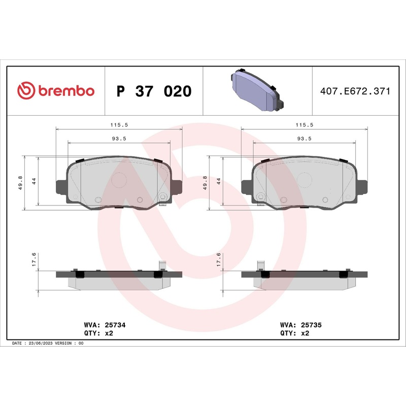 PRIME Low-Met Rear Disc Brake Pad Set - P37020