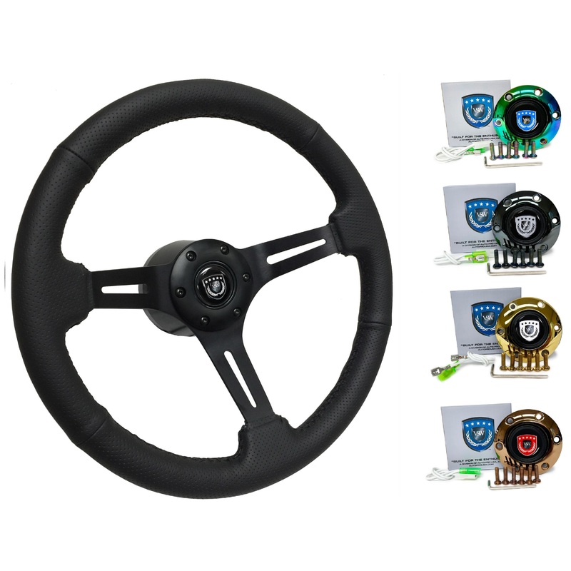 1990+ Nissan 300ZX Steering Wheel Kit | Perforated Black Leather | ST3586BLK