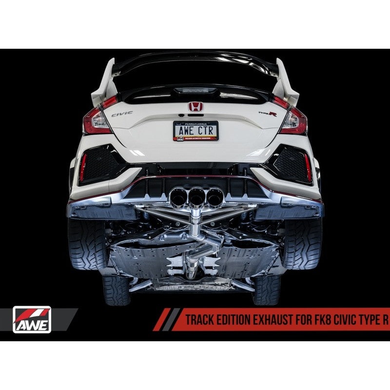 AWE Tuning 2017+ Honda Civic Type R Track Edition Exhaust w/Front Pipe & Triple Diamond Black Tips