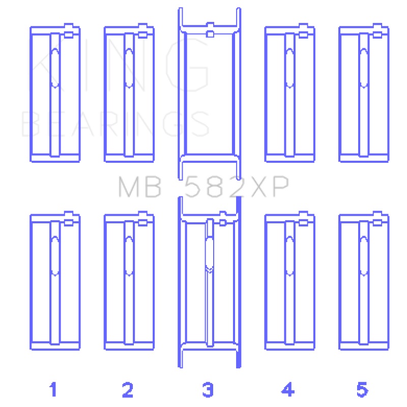 King Ford 2.0L/2.3L 8V (Size STD) Performance Main Bearing Set