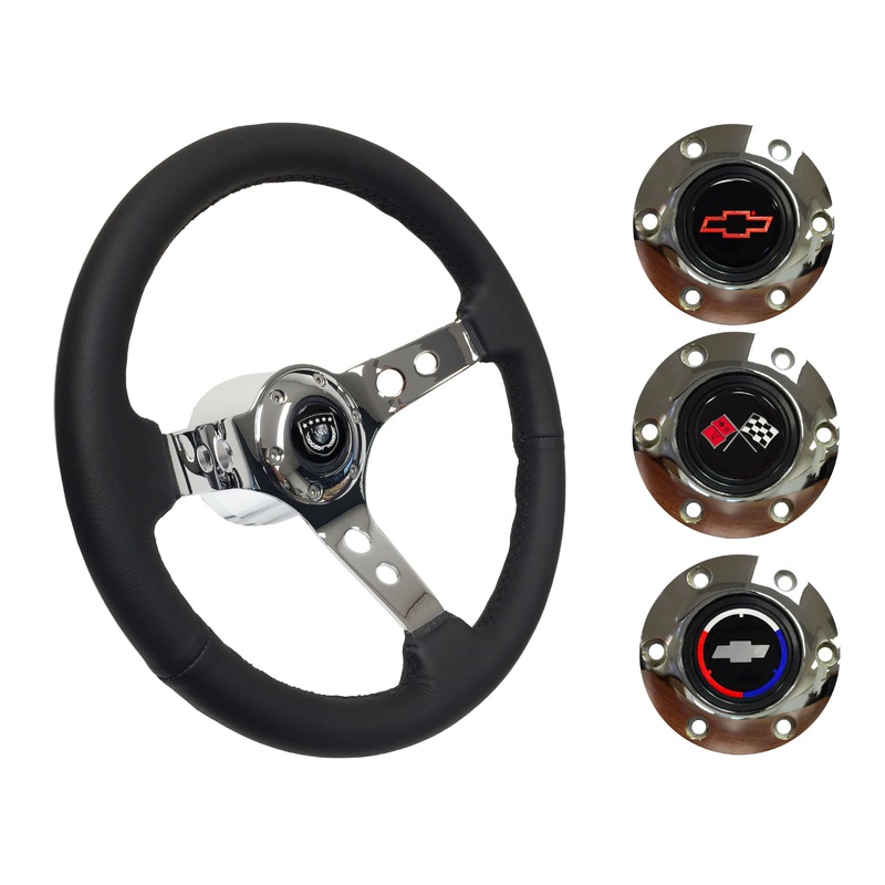 1967 Corvette Steering Wheel Kit | Black Leather | ST3095