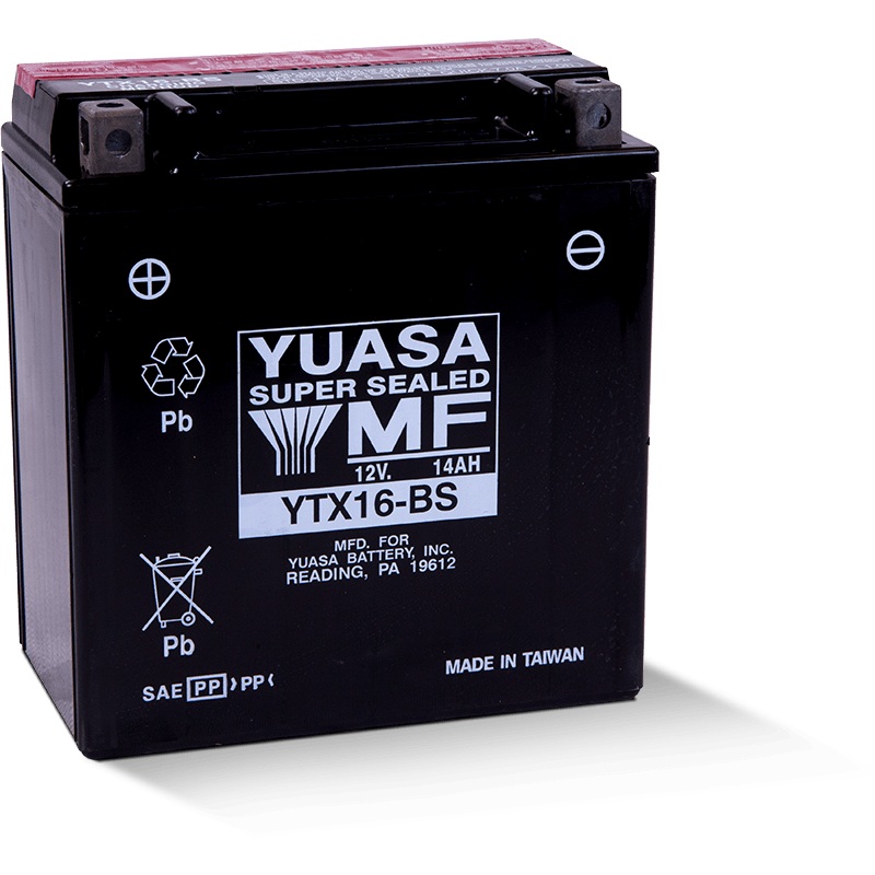 Yuasa YTX16-BS Maintenance Free AGM 12 Volt Battery (Bottle Supplied)