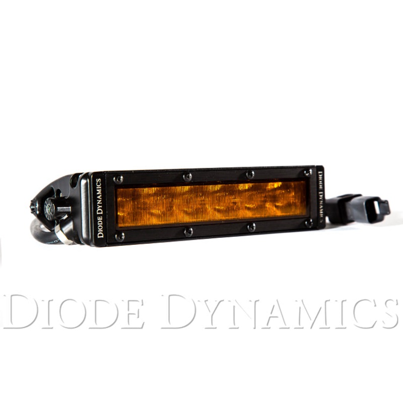 6 Inch LED Light Bar Single Row Straight SS6 Amber Wide Light Bar Single Diode Dynamics