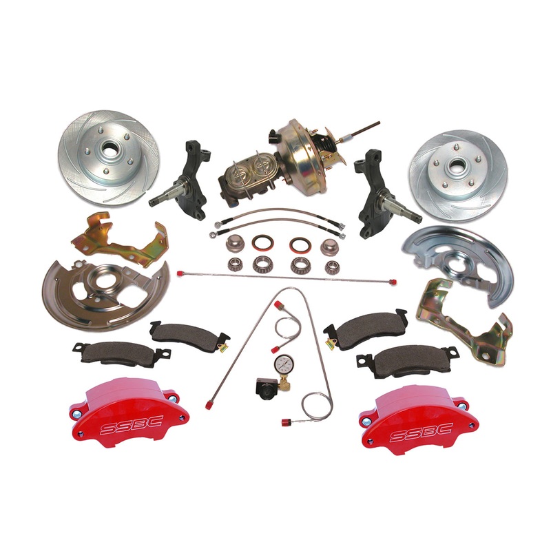 American Made Super Twin HD 2-Piston Billet Aluminum Front Drum to Disc Brake Conversion Kit W/Rotors. Red A123-1ADSR