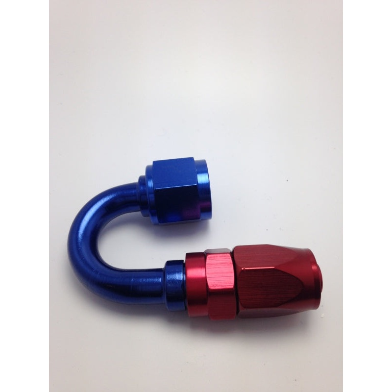 Fragola -16AN Fem x -12AN Hose 180 Degree Reducing Hose End - Blue/Red