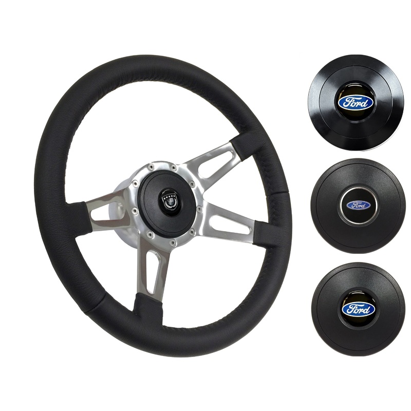 1967-69 Ford Galaxie Steering Wheel Kit | Black Leather | ST3070