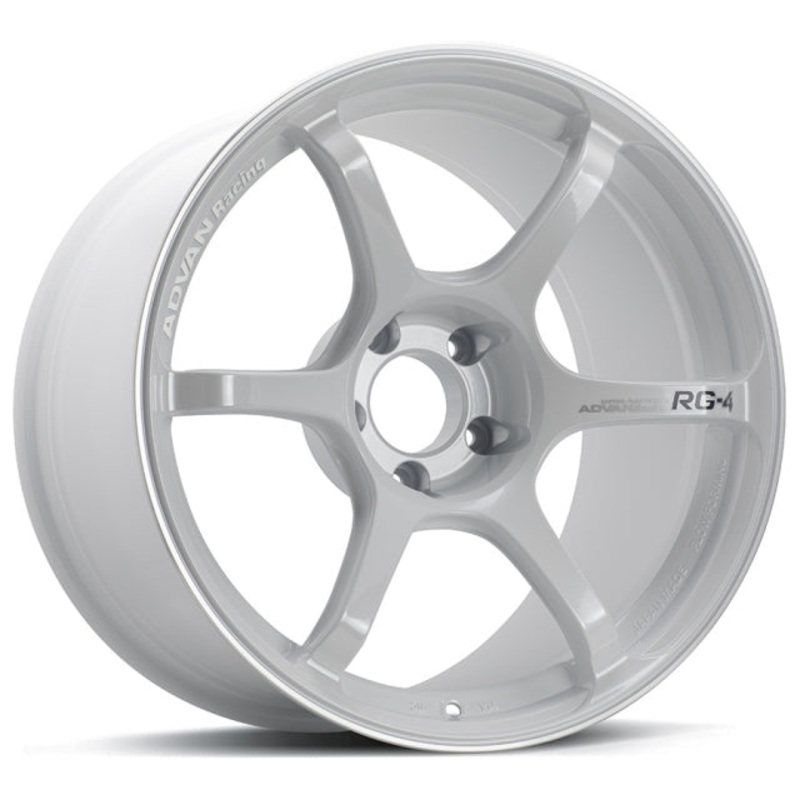 Advan RG-4 Wheel - 17x8.0 +48 | 5x100 | Racing White Metallic & Ring