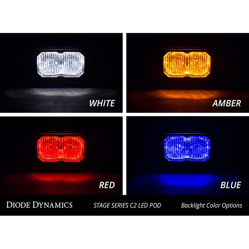 Diode Dynamics DD SSC2 Pod - Sport / Yellow / Flood / Flush / Amber BL / Pair (DD6430P)