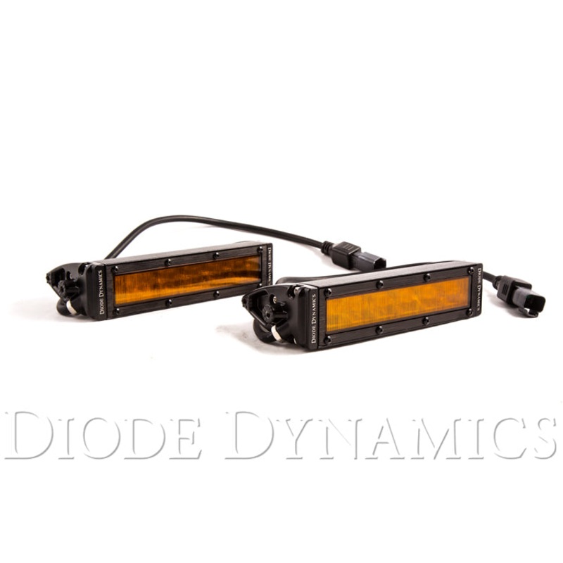 6 Inch LED Light Bar Single Row Straight SS6 Amber Wide Light Bar Pair Diode Dynamics