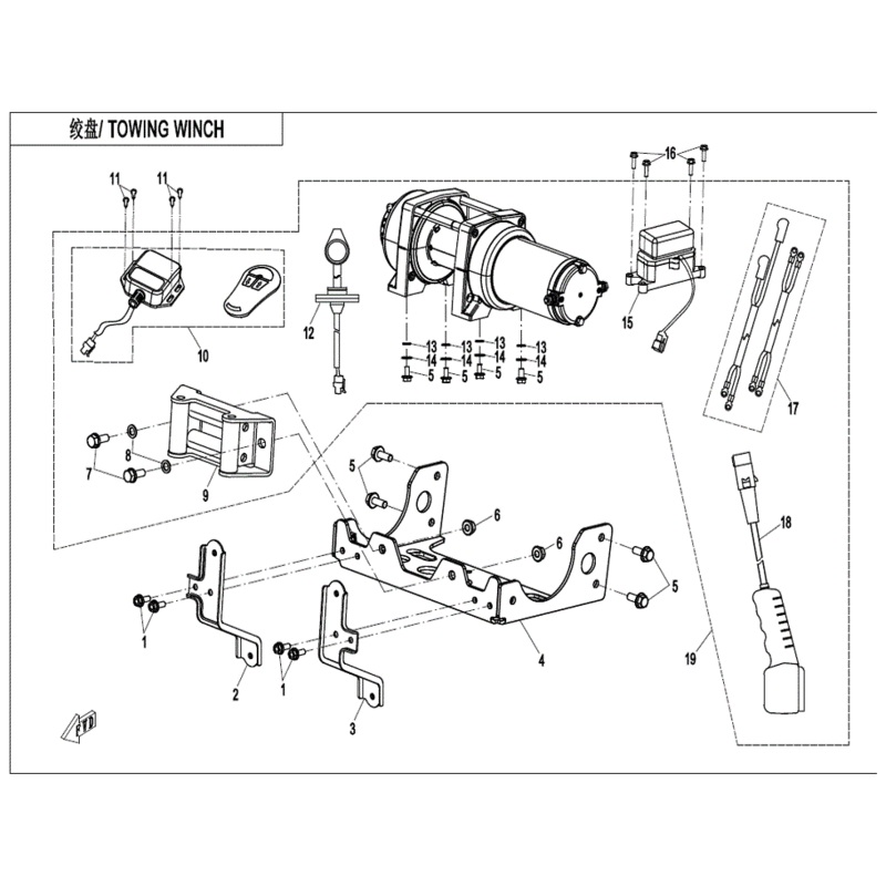 Winch Assy (3500Lbs) by CF Moto
