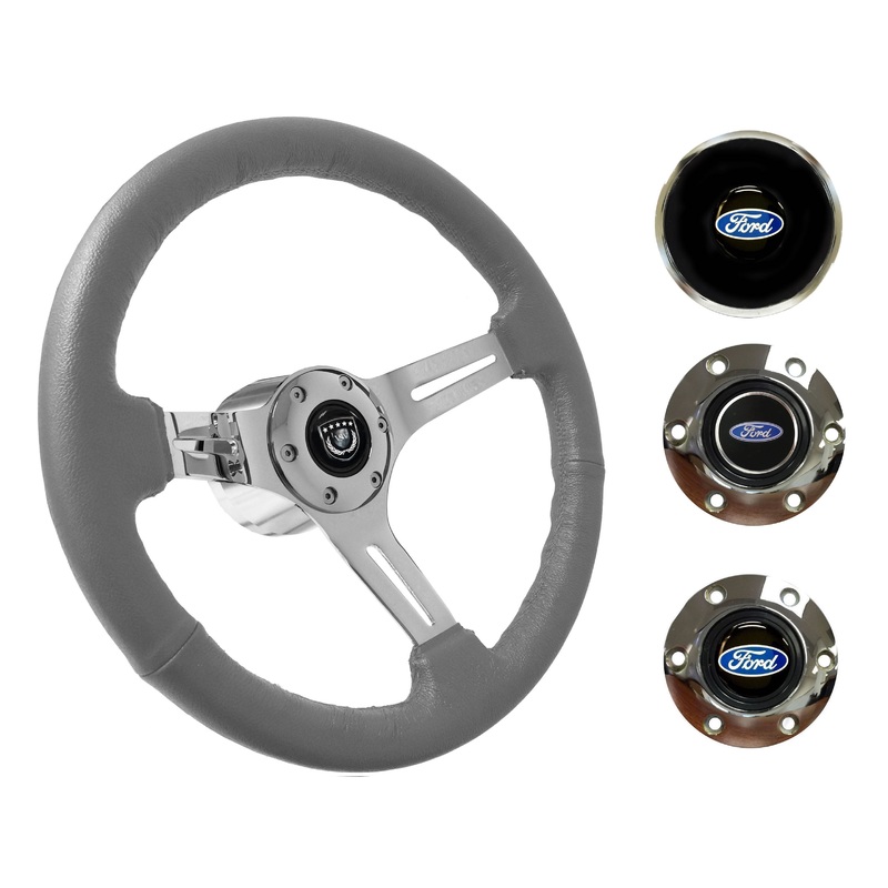 1965-68, 70-77 Ford Truck Steering Wheel Kit | Grey Leather | ST3012GRY