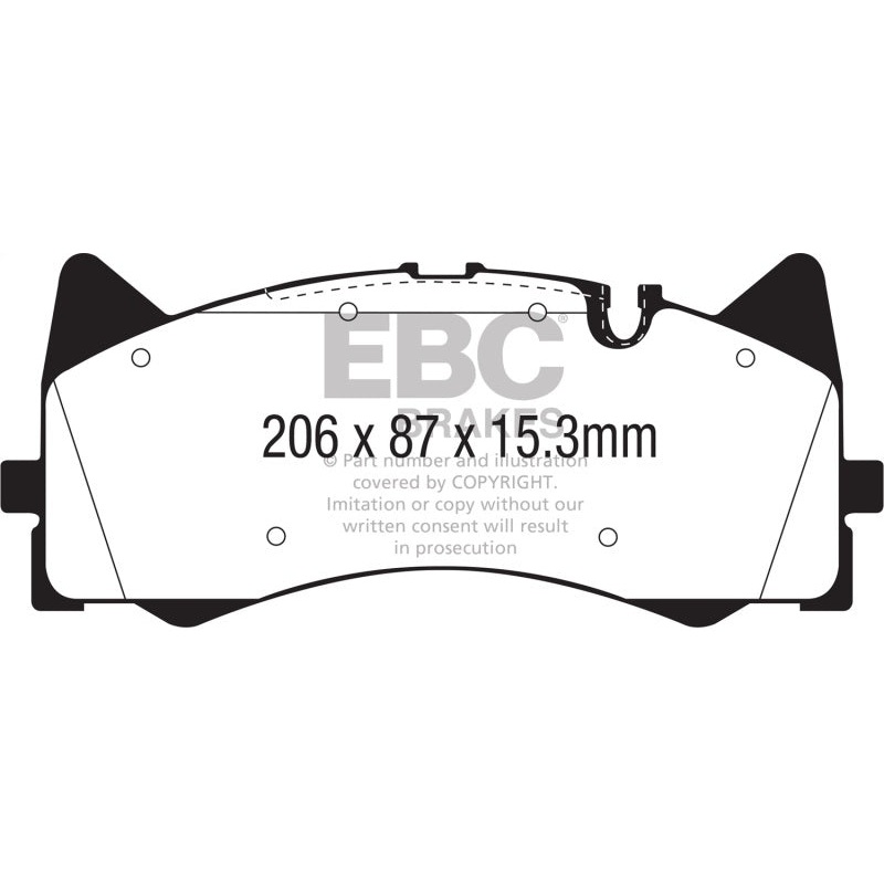EBC 2015+ Mercedes-Benz C63 AMG (W205) 4.0L Twin Turbo Yellowstuff Front Brake Pads