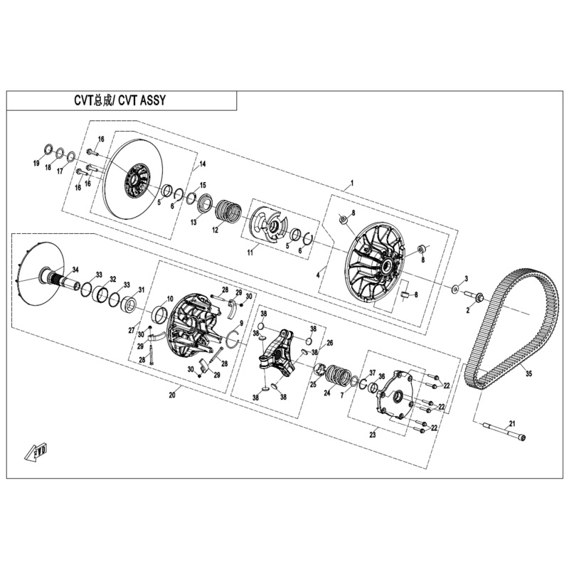 Bearing Assembly Drive Pulley by CF Moto