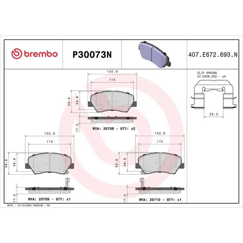 PRIME Ceramic Front Disc Brake Pad Set - P30073N