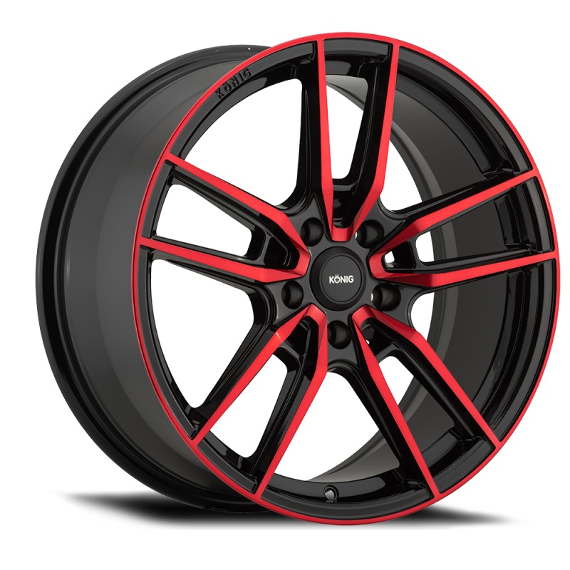 KONIG Myth Wheel - 18x8.0 +43 | 5x112 | Gloss Black w/ Red-Tinted Clearcoat
