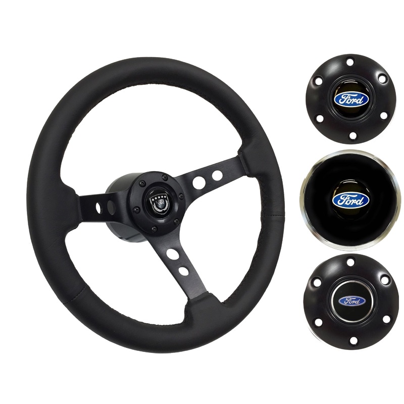 1965-69 Ford Ranchero Steering Wheel Kit | Black Leather | ST3094BLK