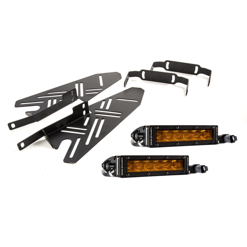 2017-2019 Ford Raptor SS Fog Kit SS 6.0 Inch Amber Wide Diode Dynamics