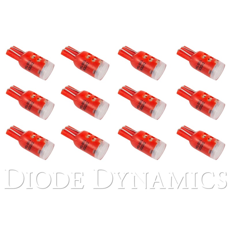 194 LED Bulb HP3 LED Red Set of 12 Diode Dynamics