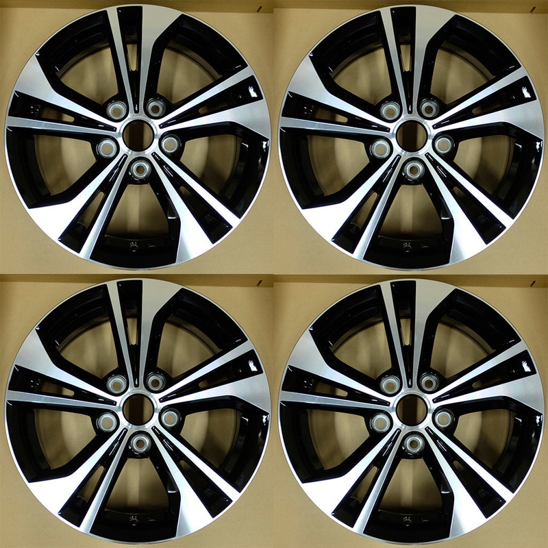 16" Set of 4 16x6.5 Machined Black Alloy Wheels For Nissan Sentra 2020-2022 OEM Quality Replacement Rim