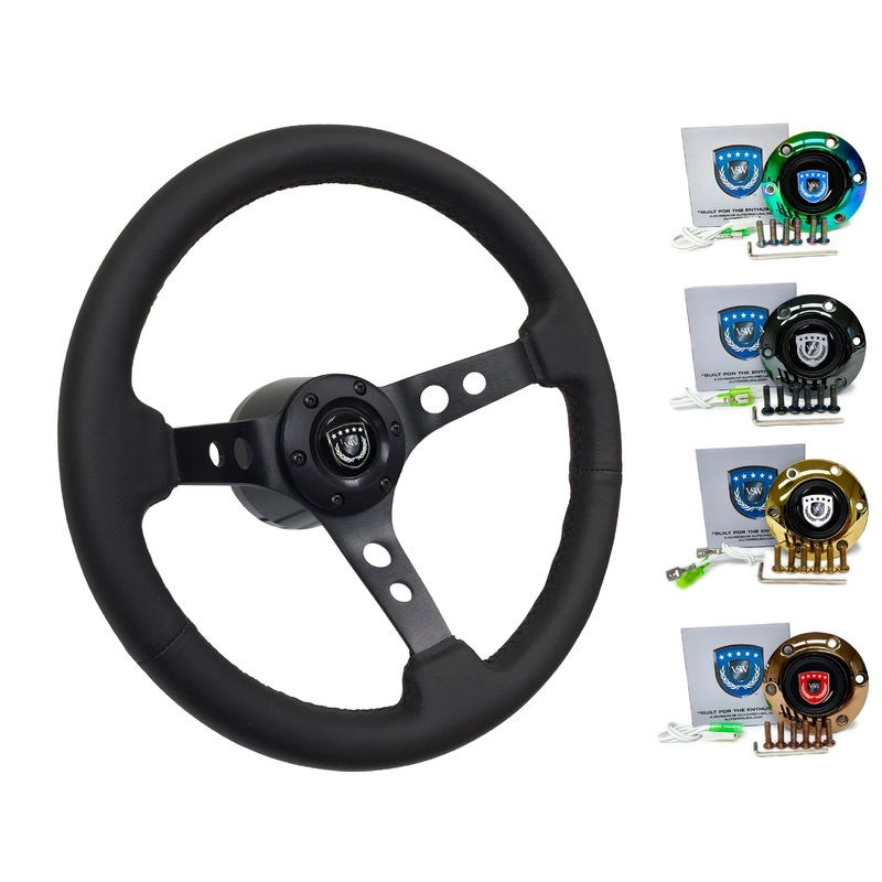 1989-93 Nissan 240SX Steering Wheel Kit | Black Leather | ST3094BLK