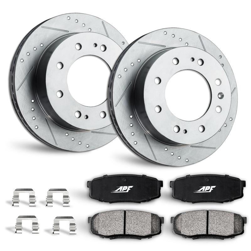 APF Rear Brake Kit Rotors and Pads for Chevrolet Express 3500 2014-2016