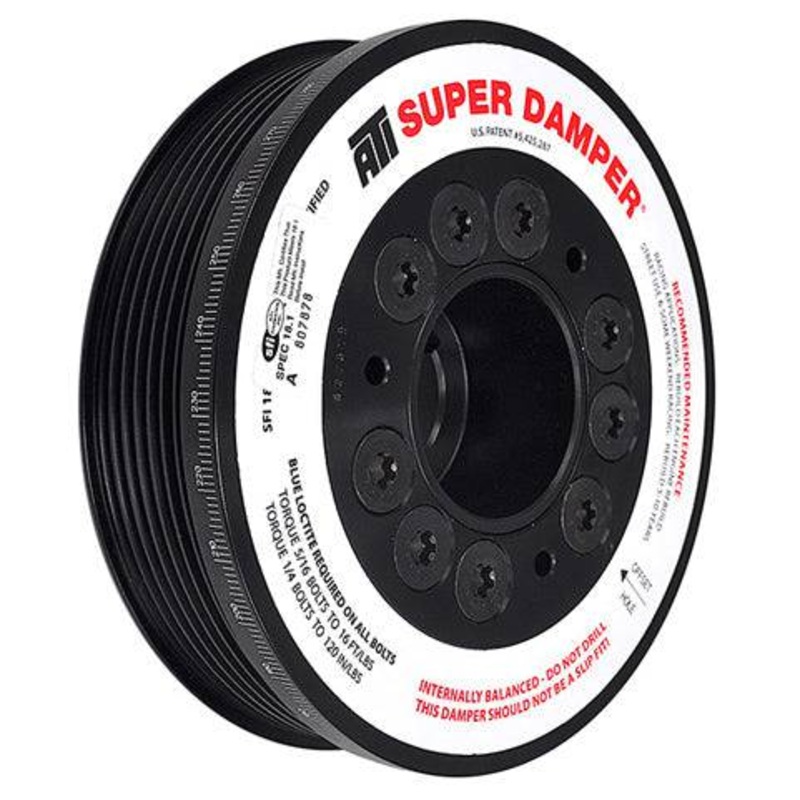 ATI Super Dampers Honda F-Series F20 F22 - RACE - 6 GRV REAR ALUMINUM PULLEY - 10% UNDERDRIVE
