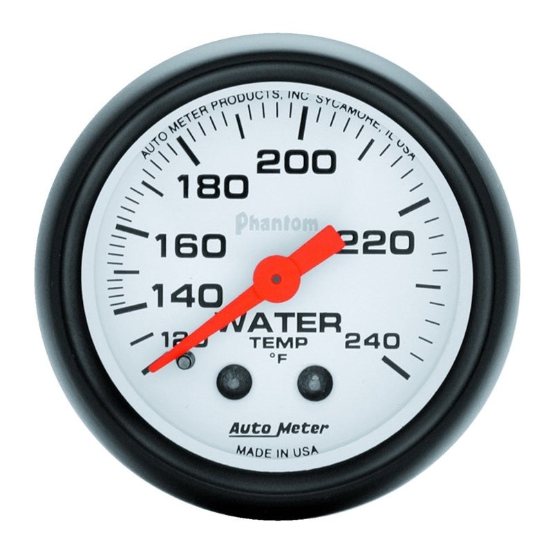 Autometer Phantom 52mm 120-240 Deg F Mechanical Water Temp Gauge