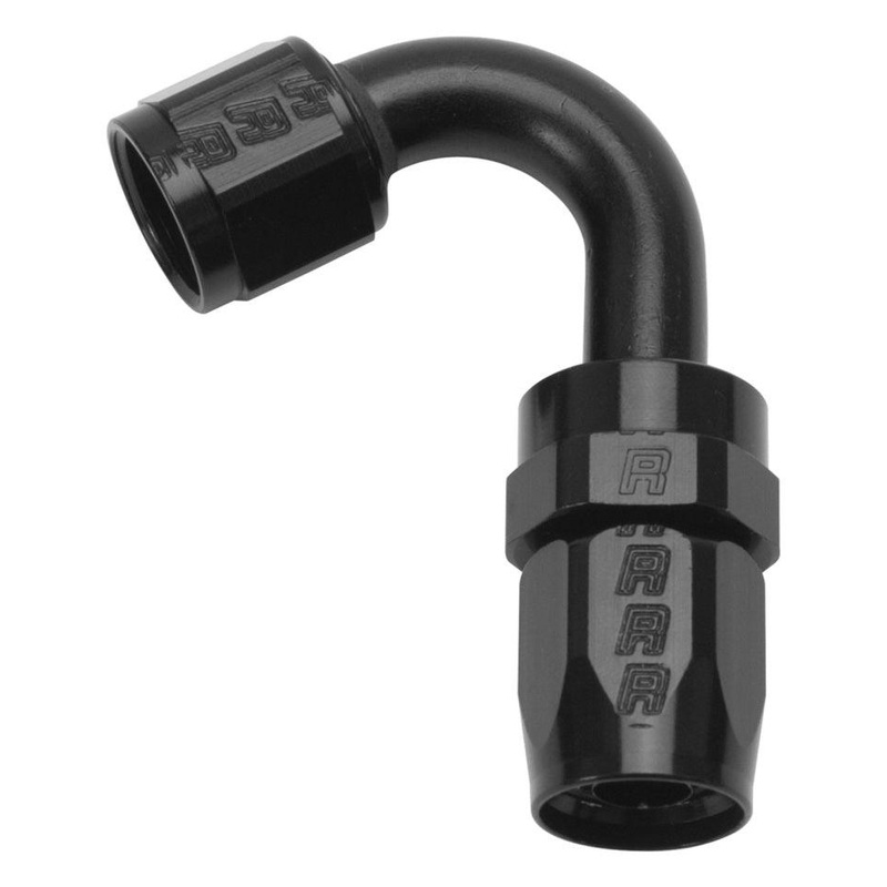 Russell Performance -6 AN Black 120 Degree Full Flow Swivel Hose End