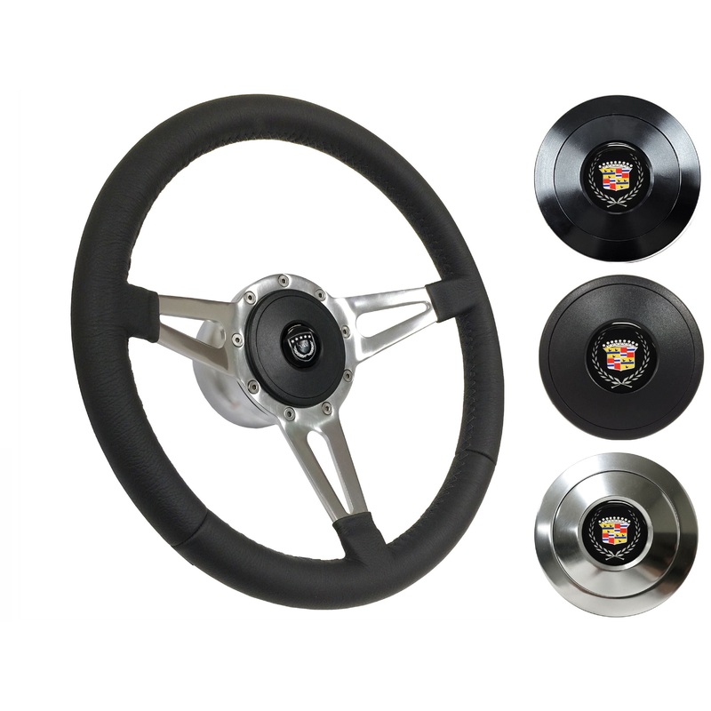 1969-89 Cadillac Telescopic Steering Wheel Kit | Black Leather | ST3059