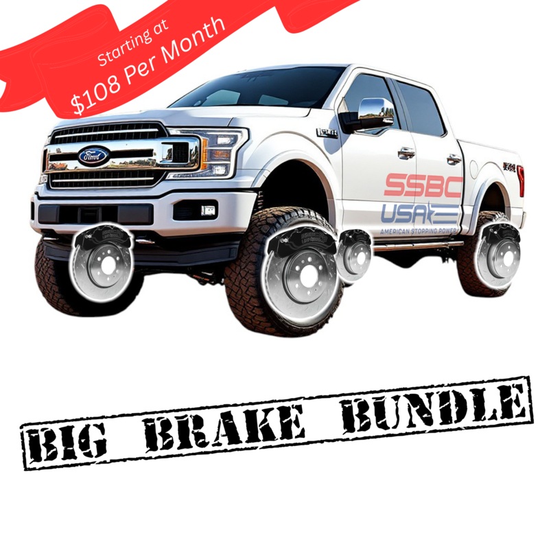 American Made 4 Wheel B8-Brawler 8 Piston Direct Fit Billet Aluminum Big Brake Bundle. Black A414-2021B-BBB