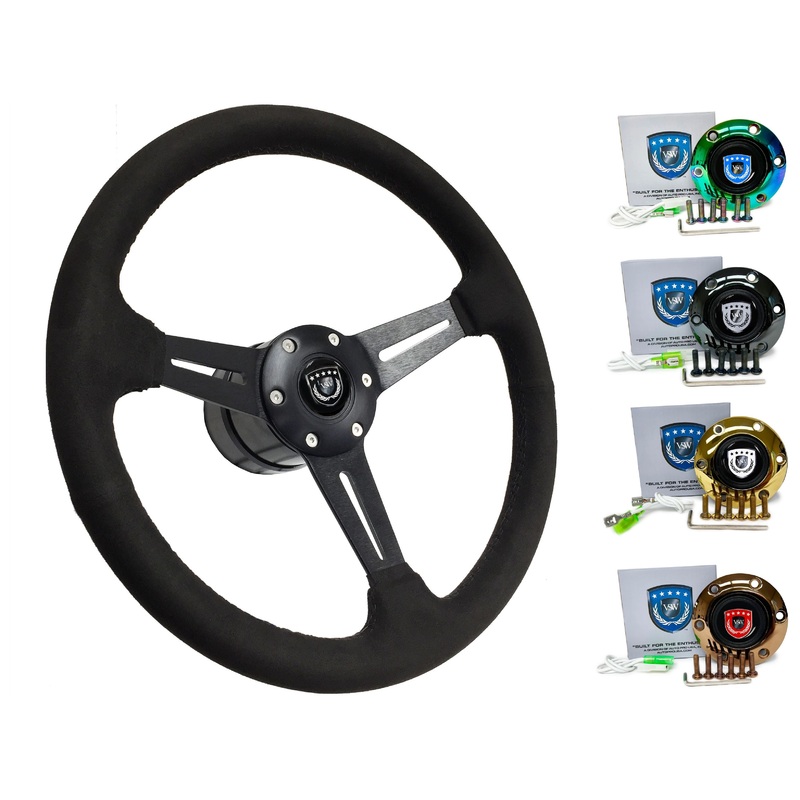 1990+ Nissan 300ZX Steering Wheel Kit | Black Ultralux Suede | ST3584BLK