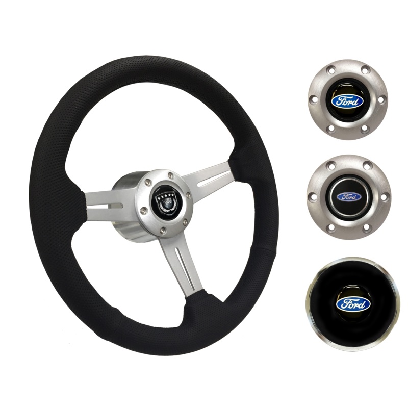 1968-78 Ford Fairlane Steering Wheel Kit | Perforated Leather | ST3587BLK-BLK