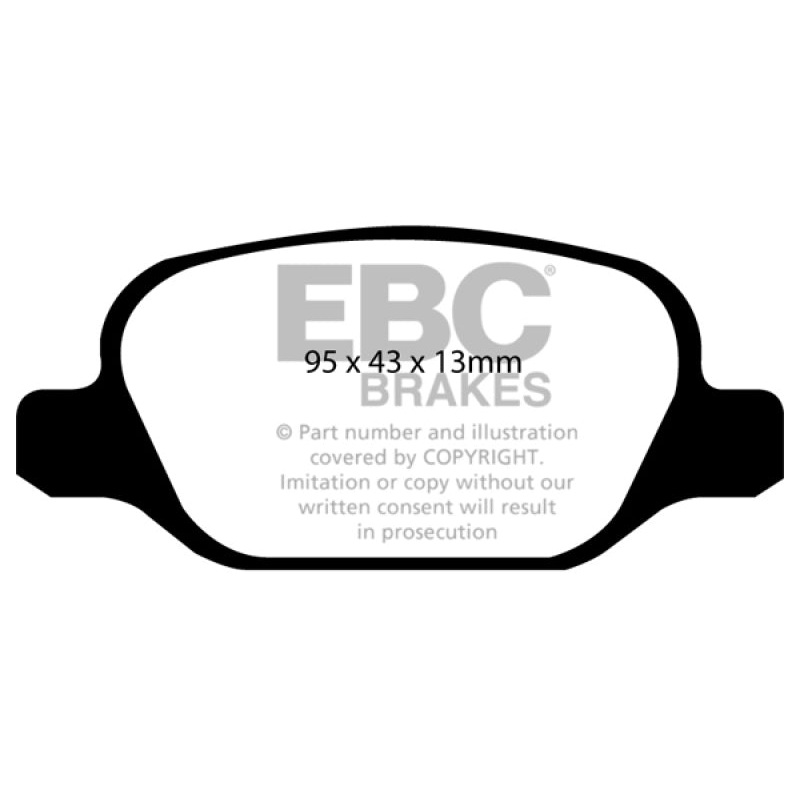 EBC 10-11 Fiat 500 1.4 (Bosch Calipers) Ultimax2 Rear Brake Pads