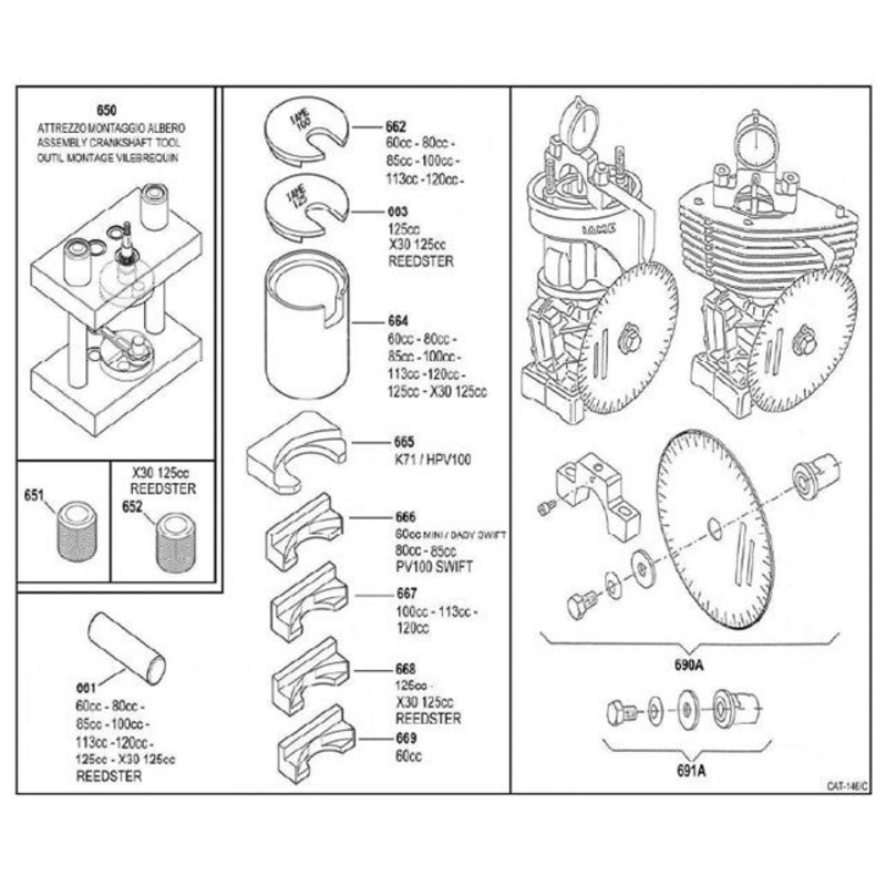 (664) IA-10100 IAME X30 Crank Disassembling Support